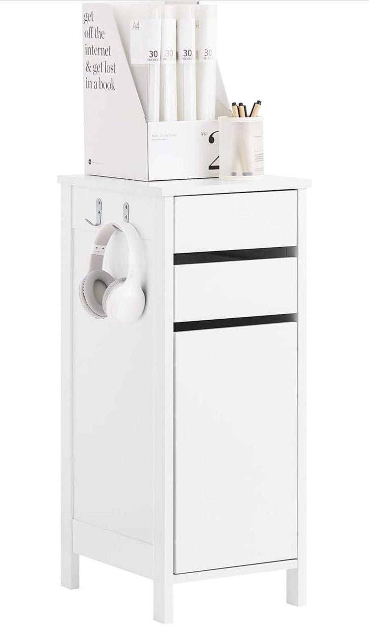 White Home Office Stand Mobile Filing Cabinet