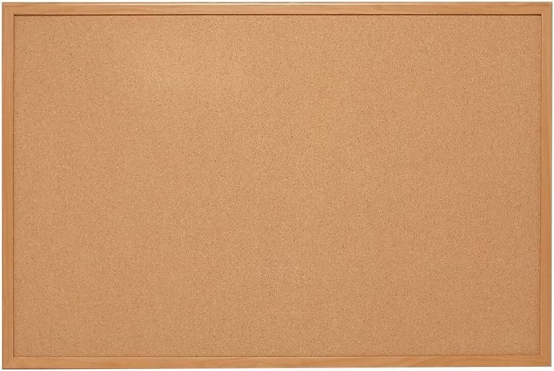 Staples Cork Bulletin Board 24x35 Oak Frame