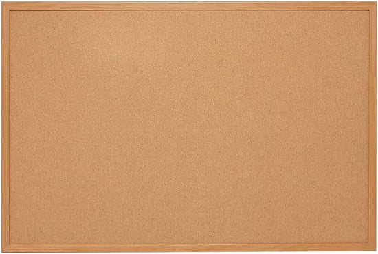 Staples Cork Bulletin Board 24x35 Oak Frame