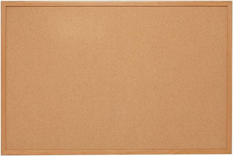 Staples Cork Bulletin Board 24x35 Oak Frame
