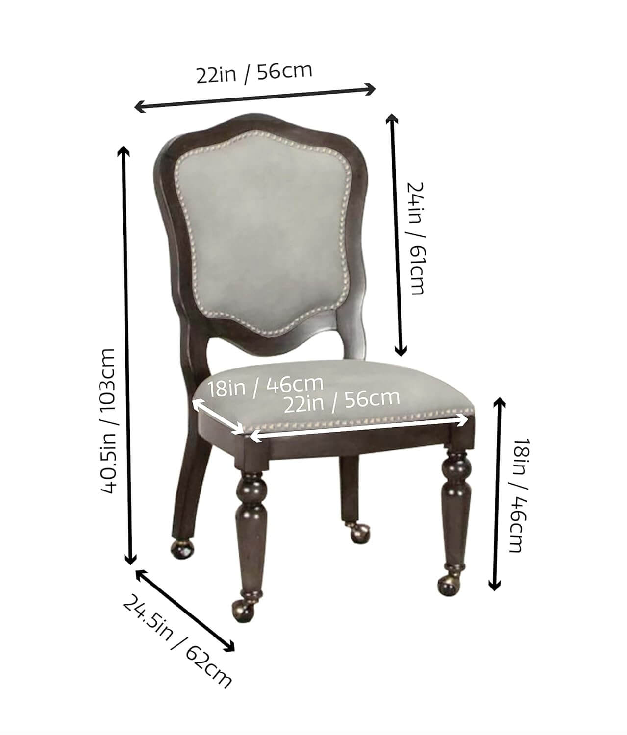 Gray Dining Chair Casters