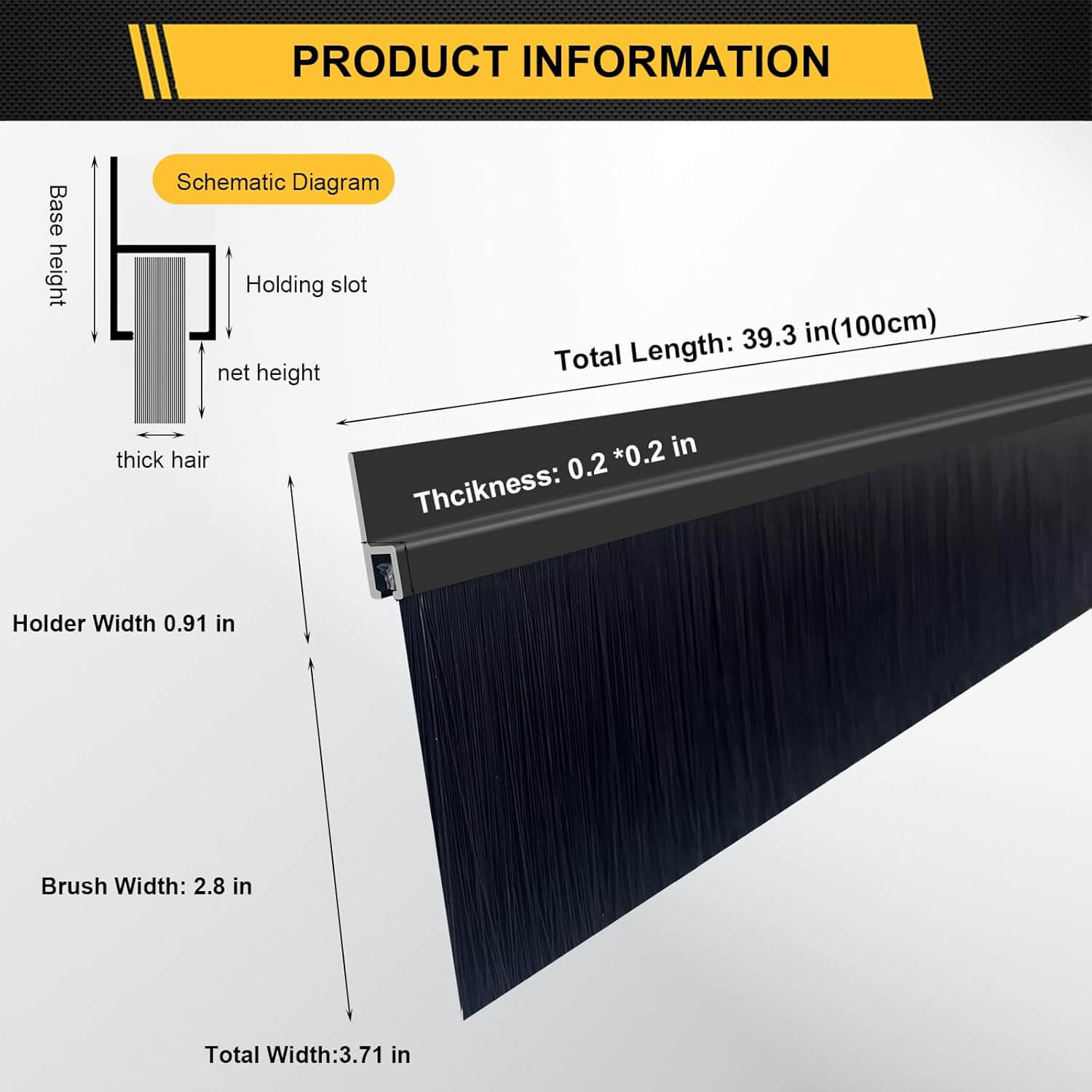 Garage Door Brush Seal 12 Pack