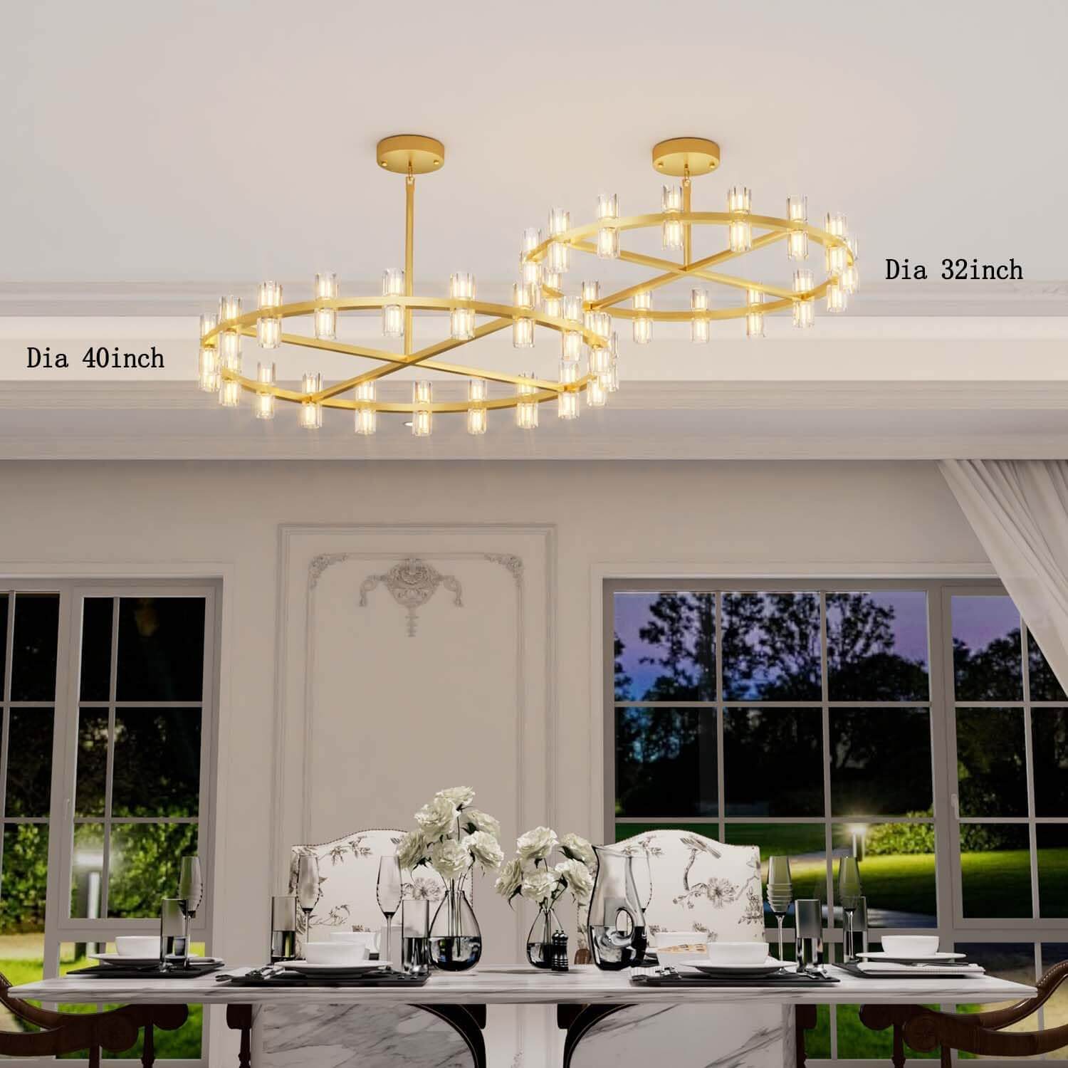 40-Light Gold Chandelier