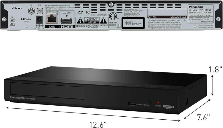 Panasonic 4K Blu Ray Player