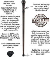 Nutcracker Hardwood Walking Stick for Men - Carved Cane with Skull Strap