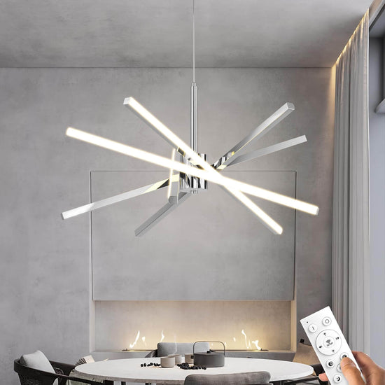 Modern Sputnik 82W LED Black Chandelier