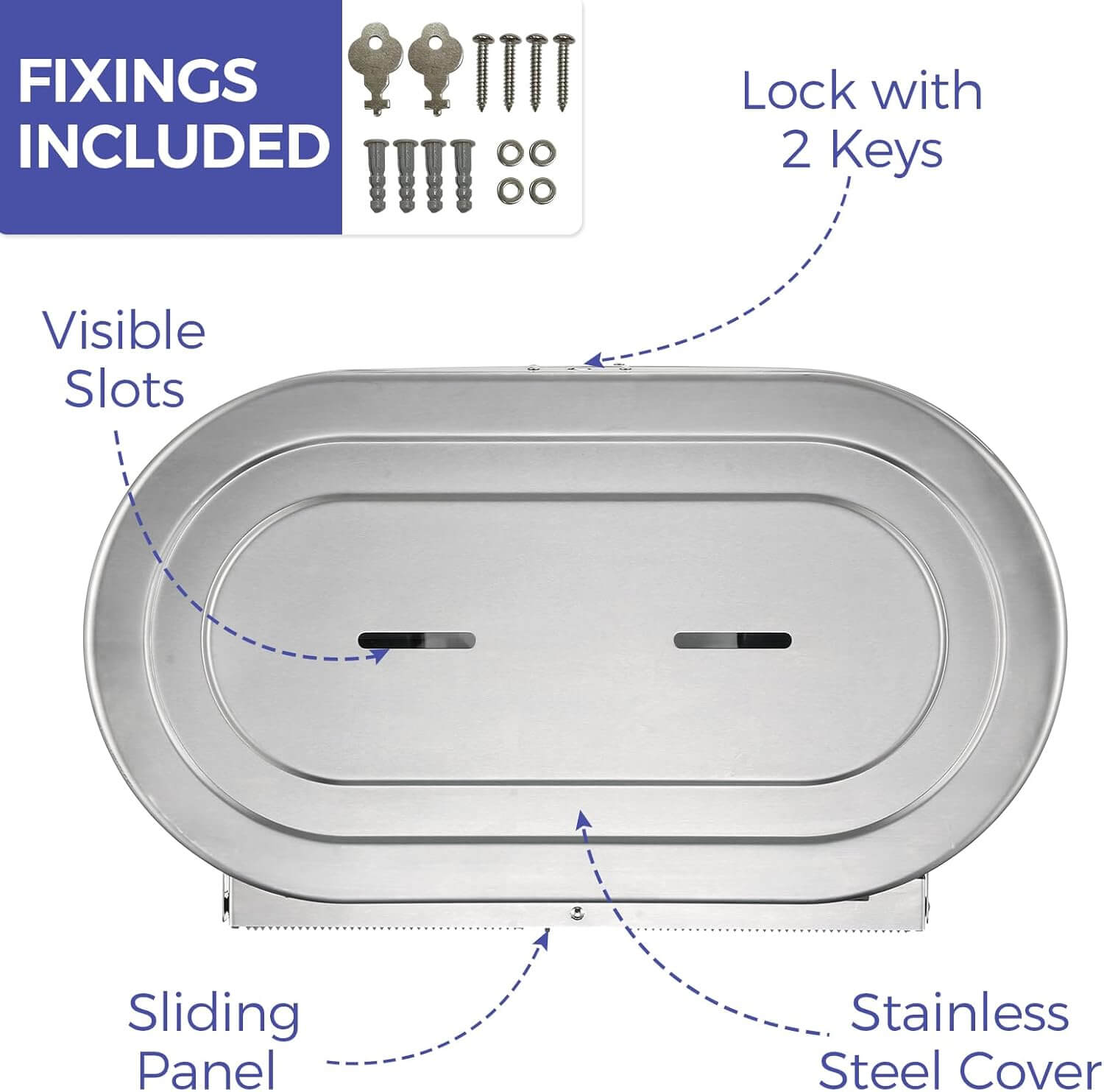 Stainless Steel Twin Jumbo Toilet Paper Dispenser