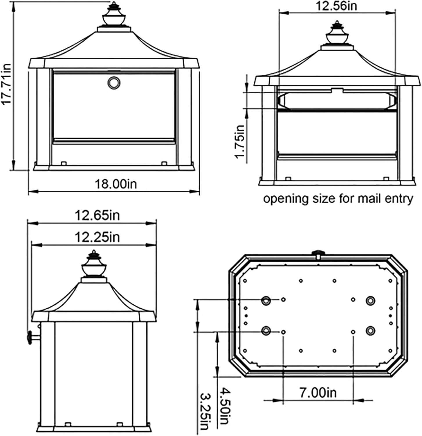 Secure Locking Mailbox Black Large