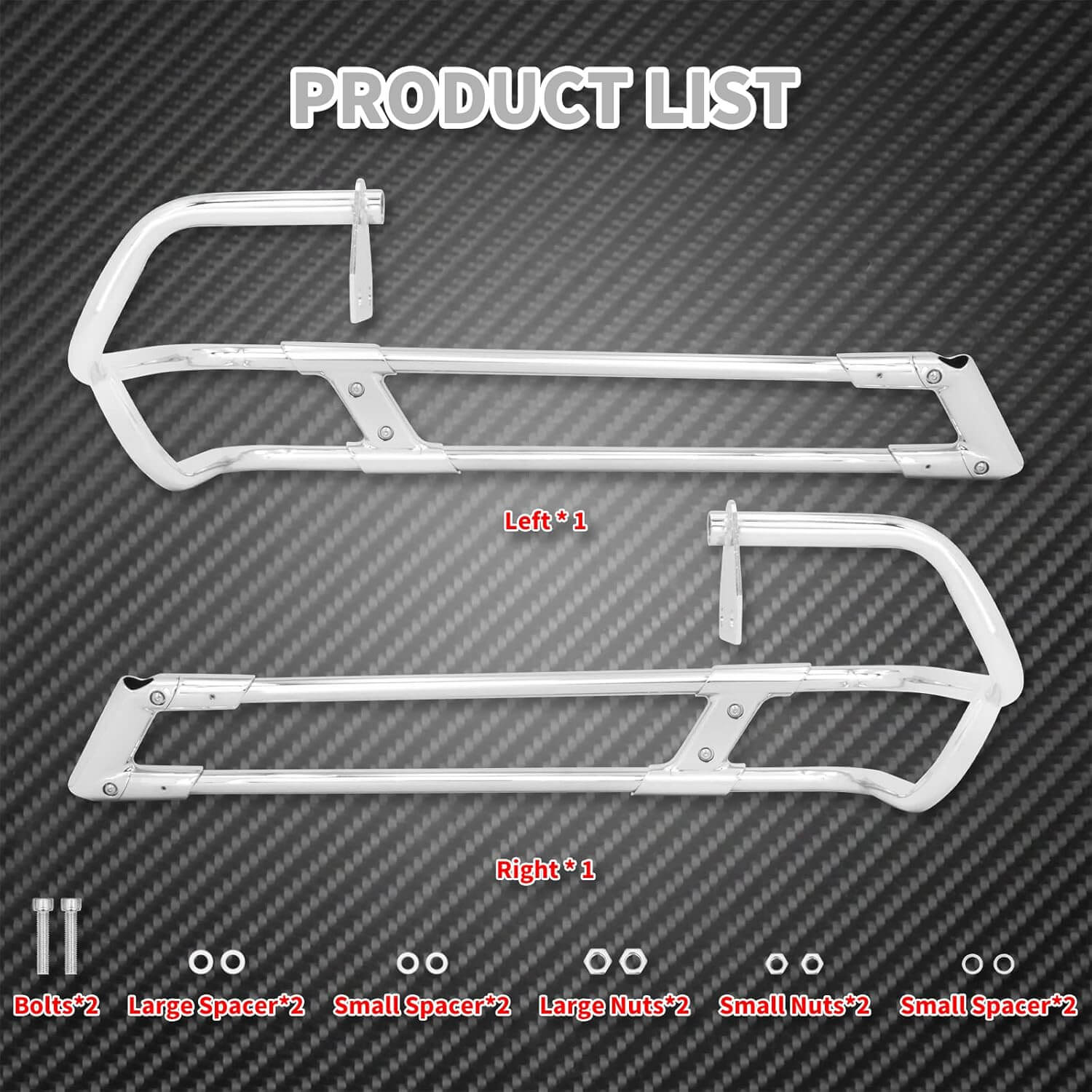 Chrome Saddlebag Guard Mounts for Harley Touring Models 2014-2023