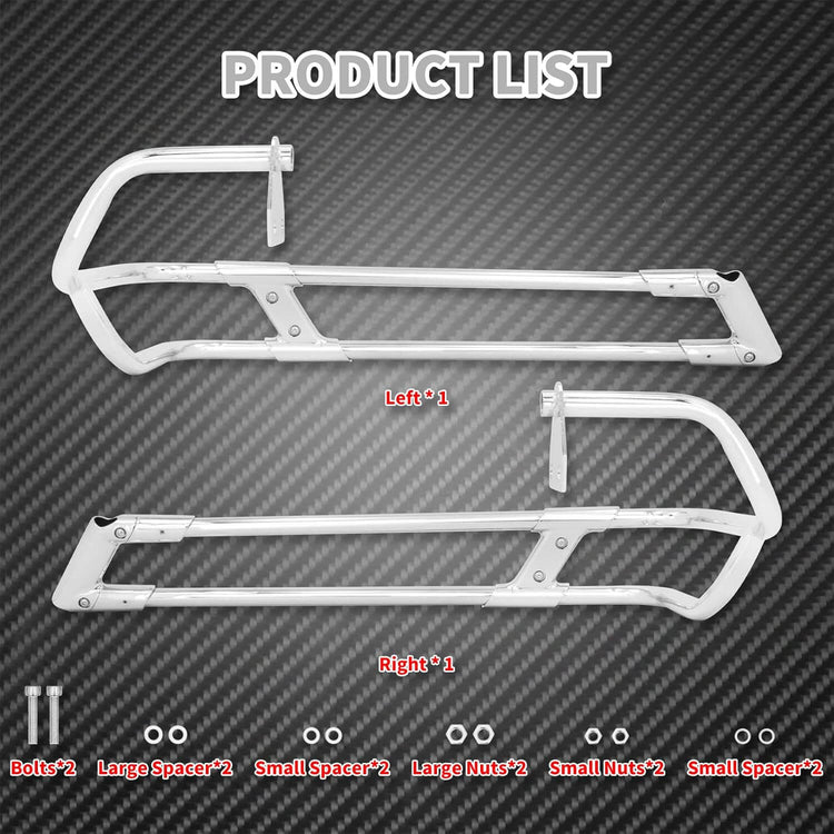 Chrome Saddlebag Guard Mounts for Harley Touring Models 2014-2023