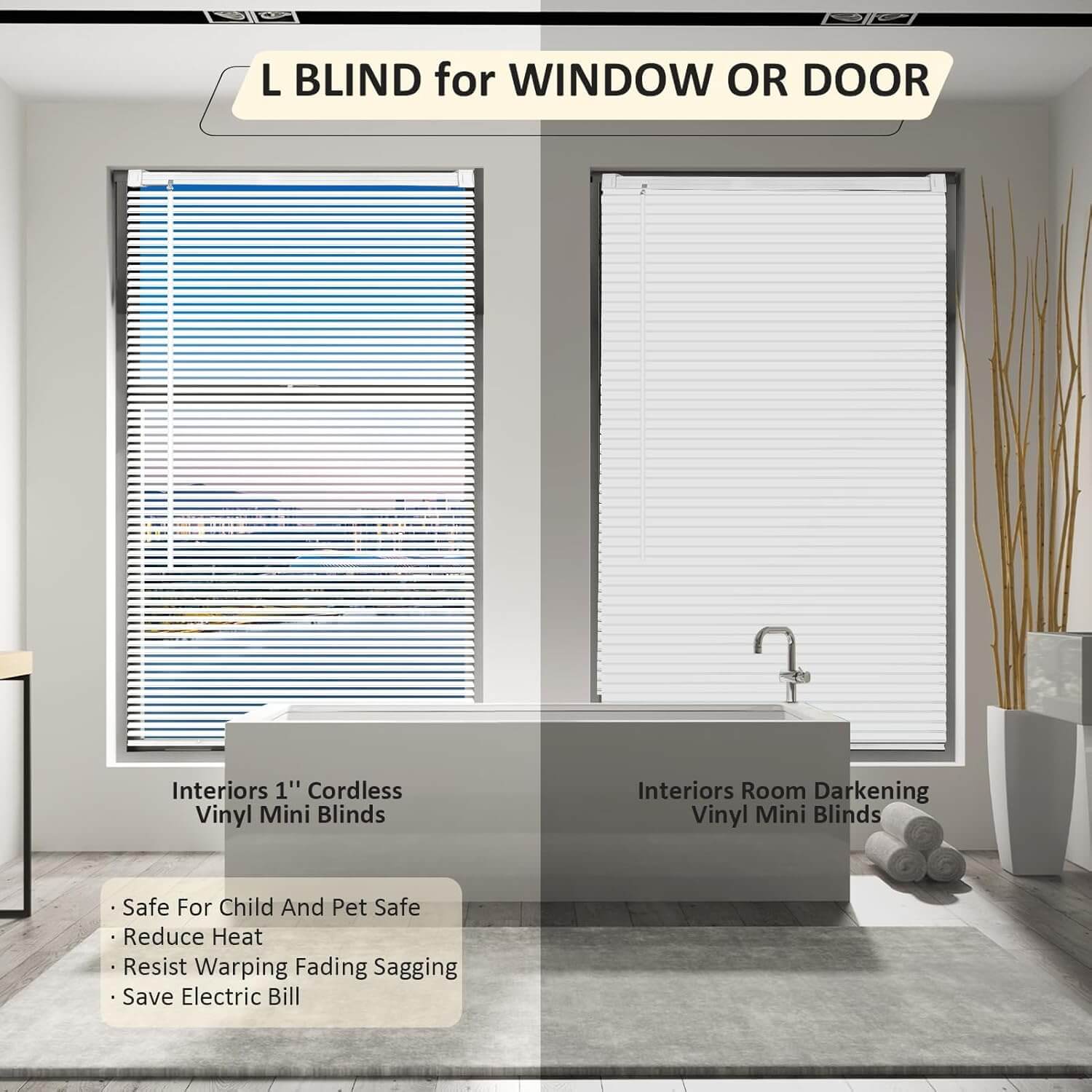 Cordless Vinyl Mini L Blinds