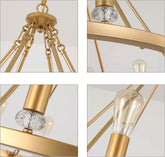 Gold Metal Round Luxury 12-Light Chandelier