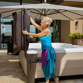 REGMICS Pivot Top Mount Spa Cover Lift with Towel Rack for Hot Tubs