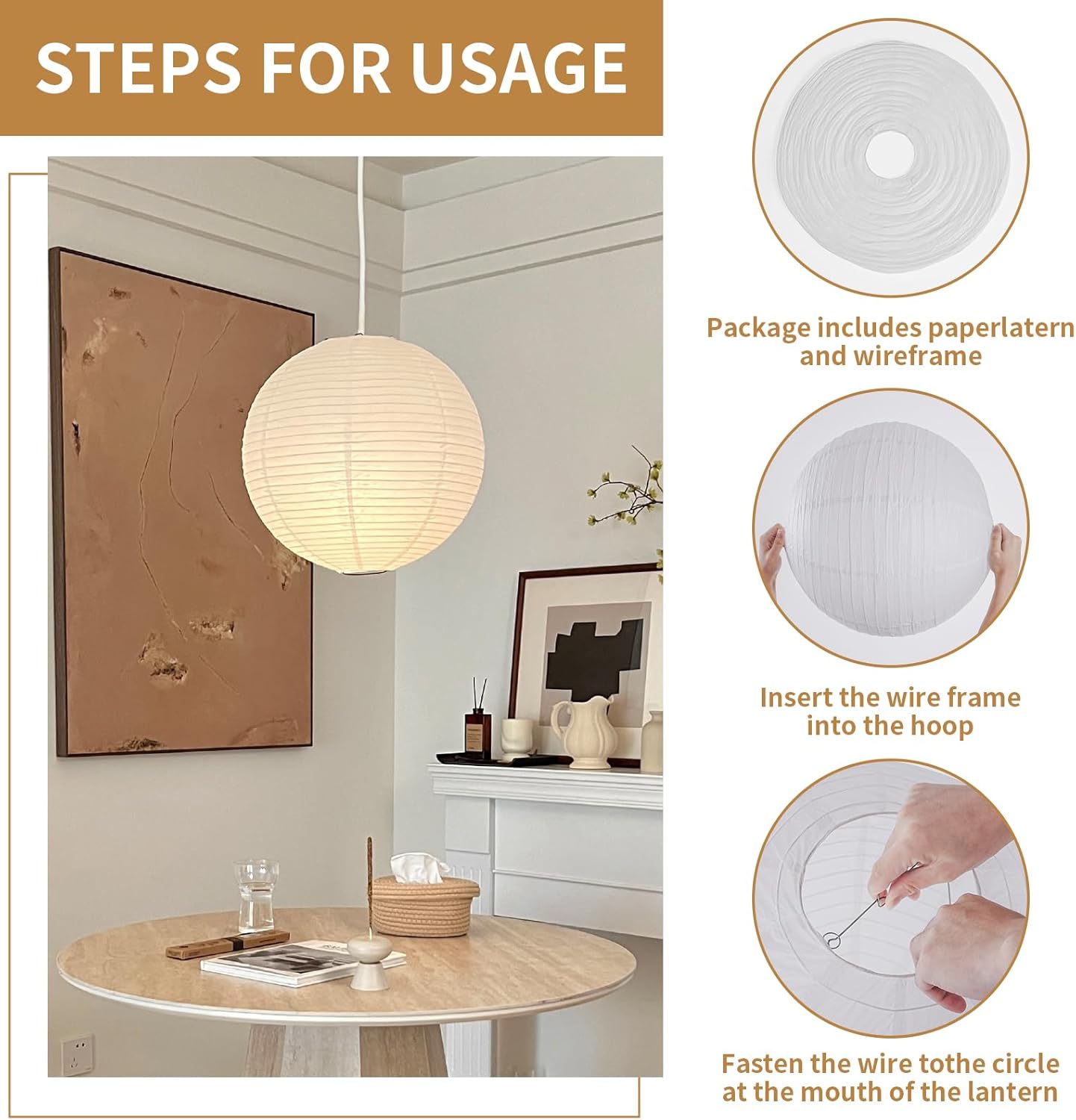 Round White Paper Lantern