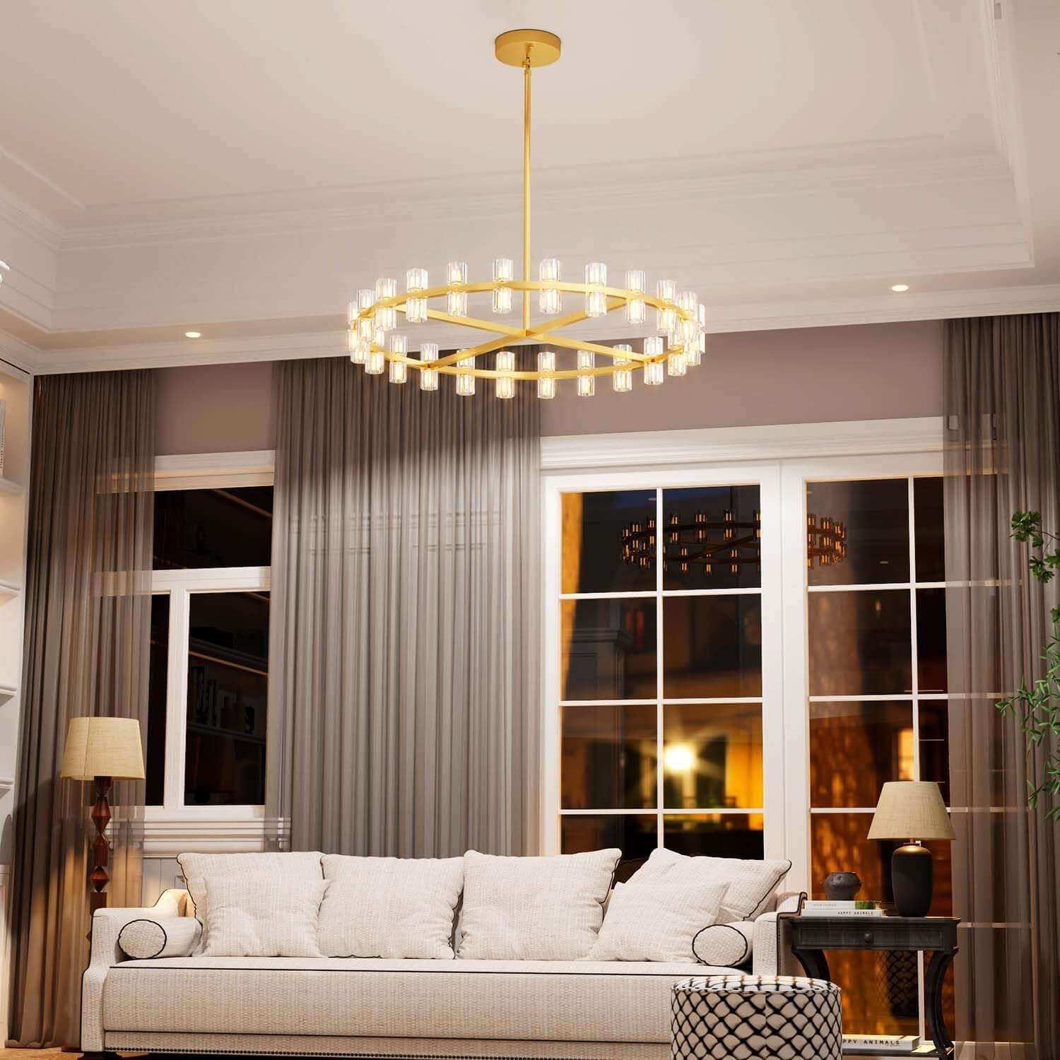 40-Light Gold Chandelier