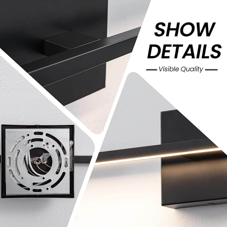 Black 24-Inch Dimmable LED Bathroom Vanity Lighting