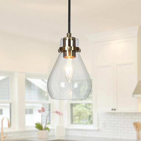 Modern Gold Glass Pendant Light