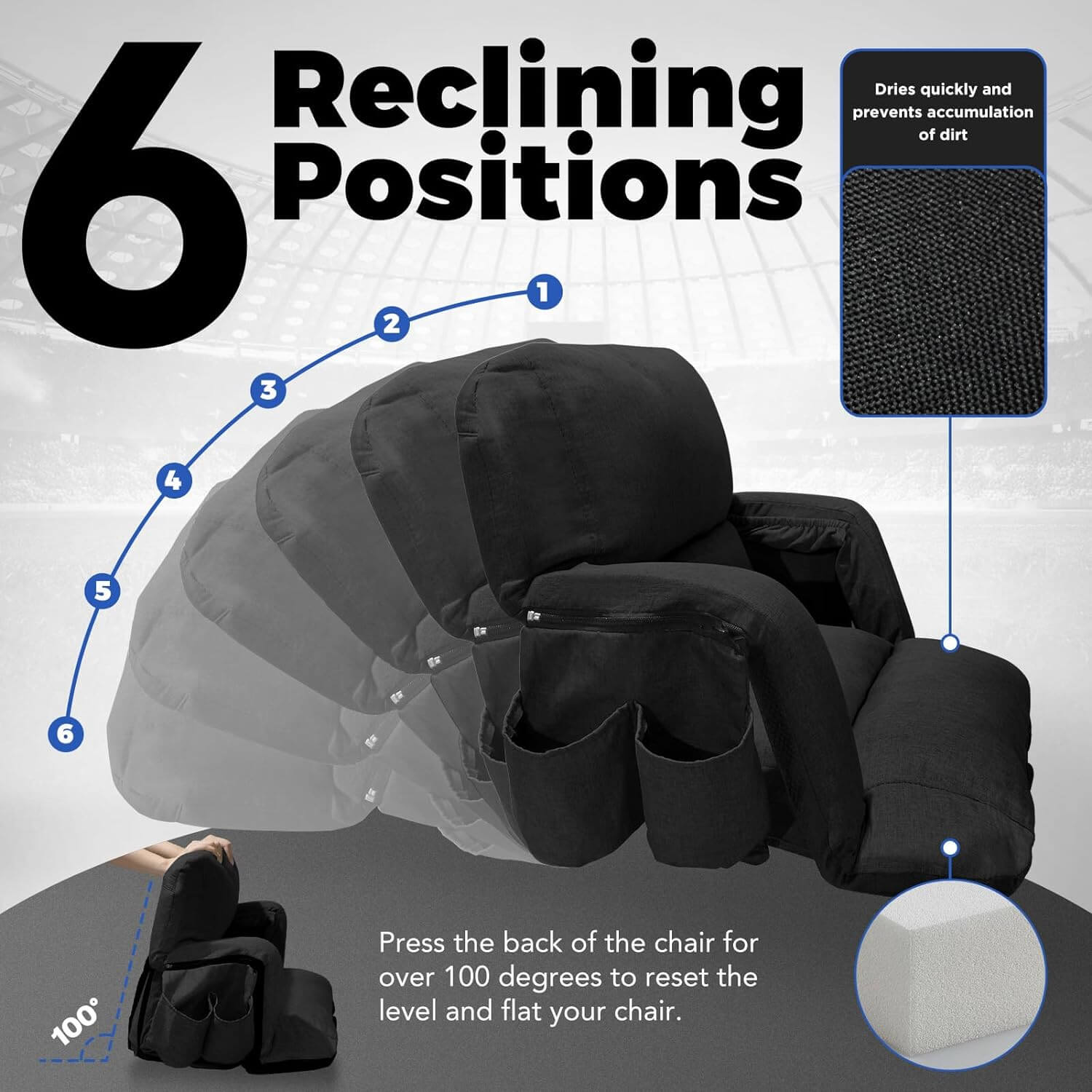 Wide Stadium Seat Recliner