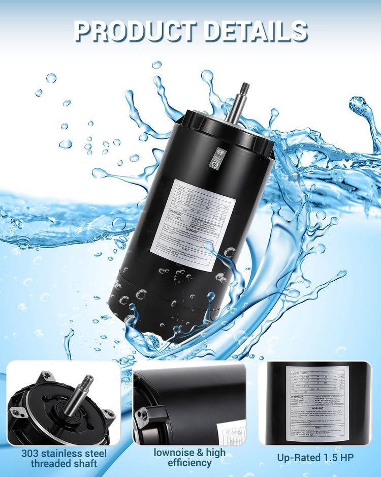 Powerful 1.5 HP Pool Pump Motor and Seal Kit for Hayward Pumps