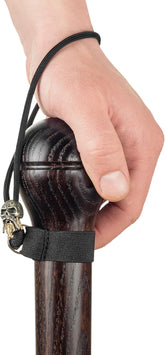 Nutcracker Hardwood Walking Stick for Men - Carved Cane with Skull Strap