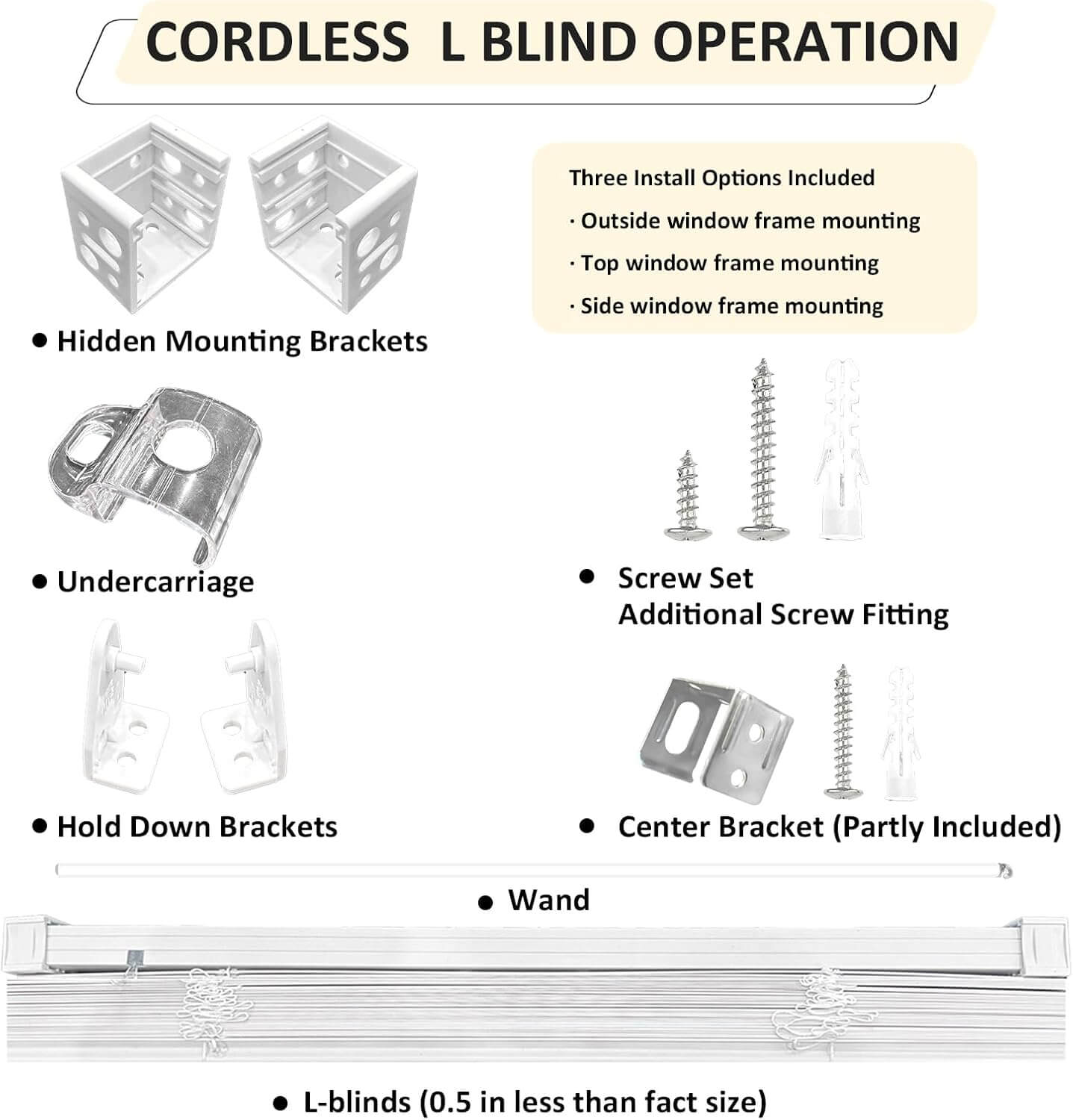 Cordless Vinyl Mini L Blinds