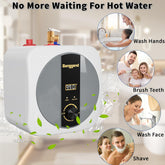 Compact 2.5 Gallon Electric Water Heater: 1500W Under-Sink Hot Water Solution
