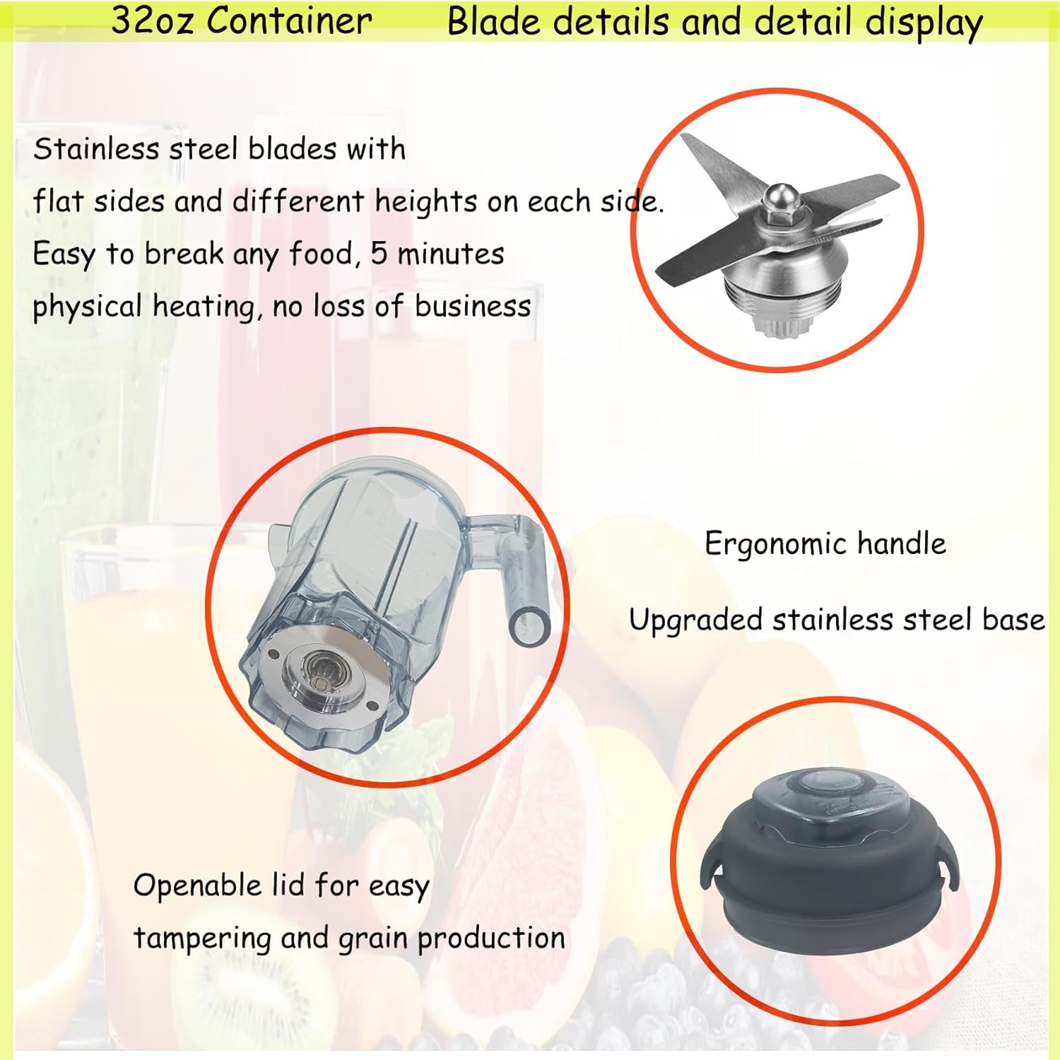 32oz Vitamix Replacement Blender Pitcher for 5200 6300 E310 E320 Series