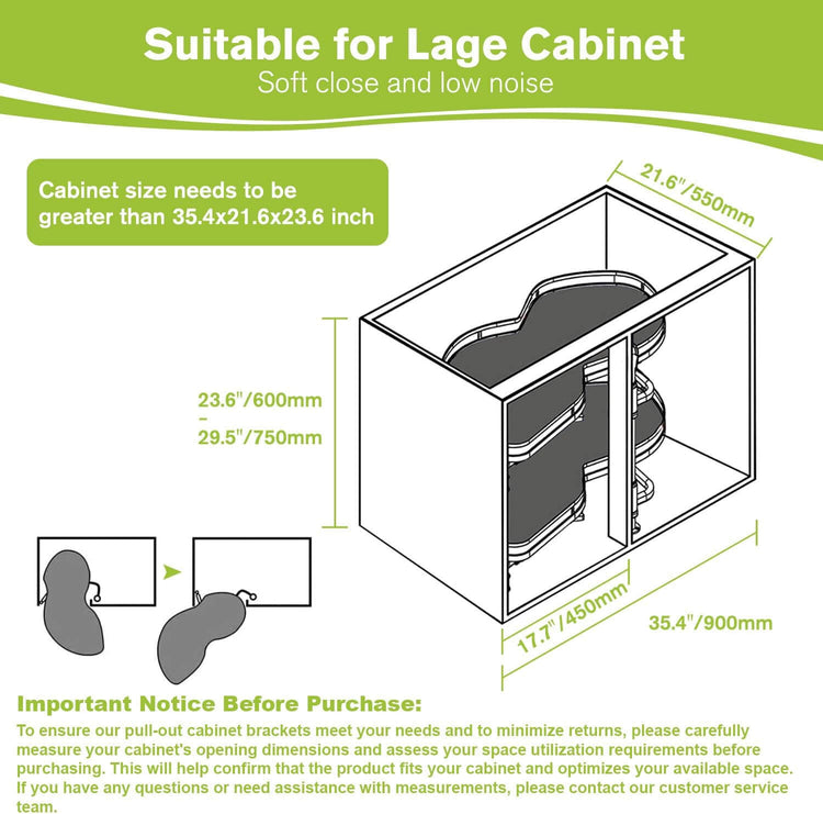 Blind Corner Cabinet Soft Close Organizer