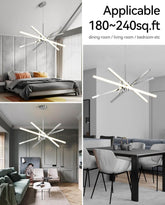 Modern Sputnik 82W LED Black Chandelier