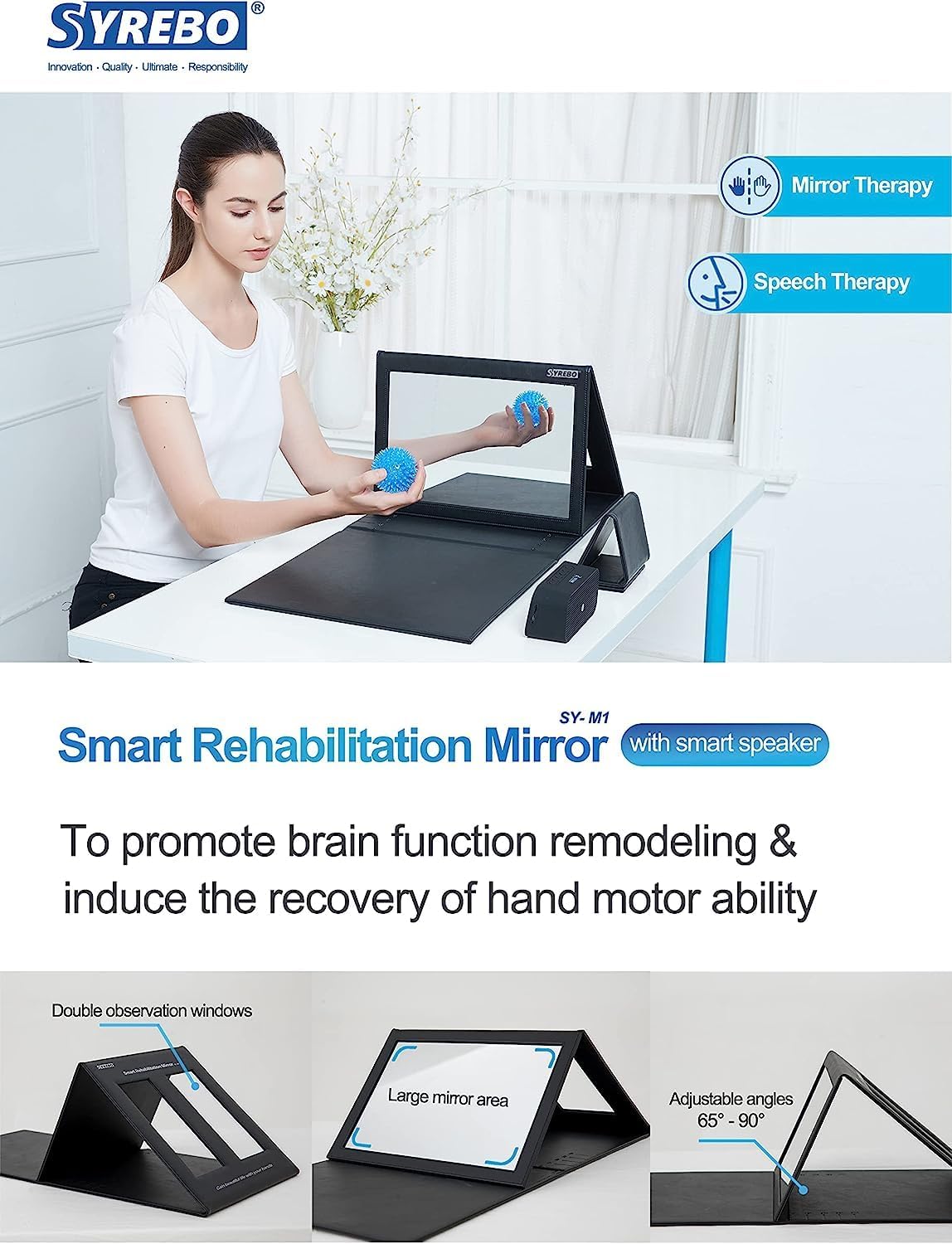 Smart Mirror Therapy Box for Hand Physical Therapy & Pain Relief