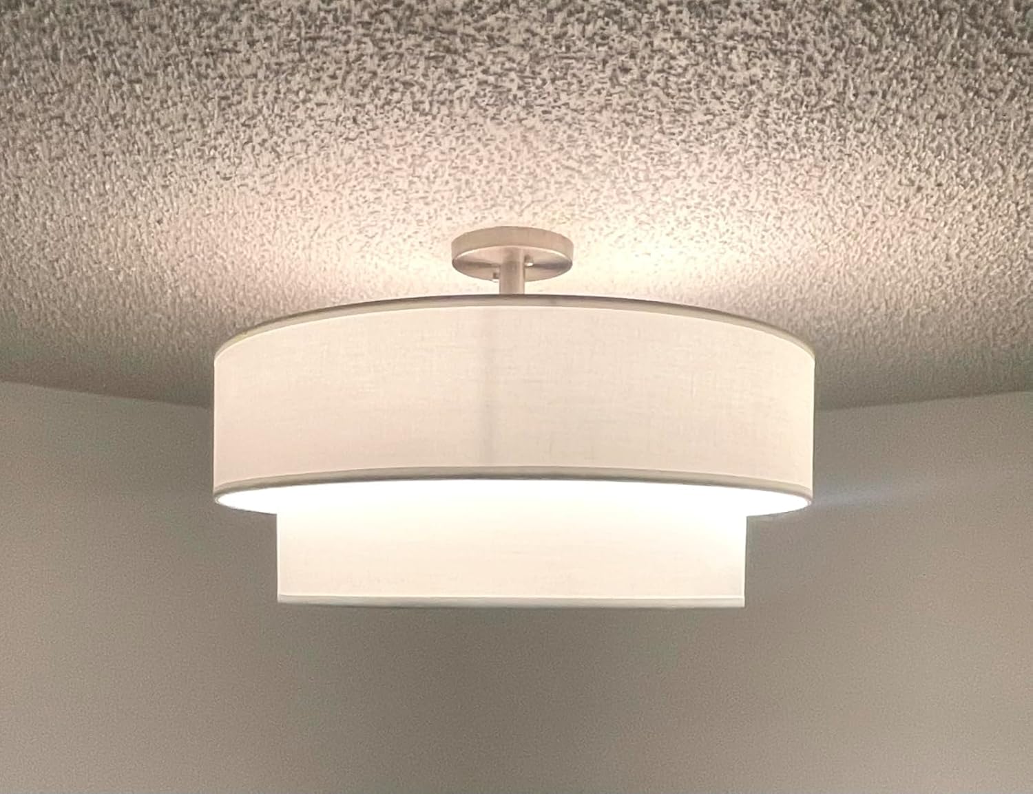Doraimi Lighting 4-Light Semi-Flush Mount Ceiling Fixture, Brushed Bronze, 18" Drum