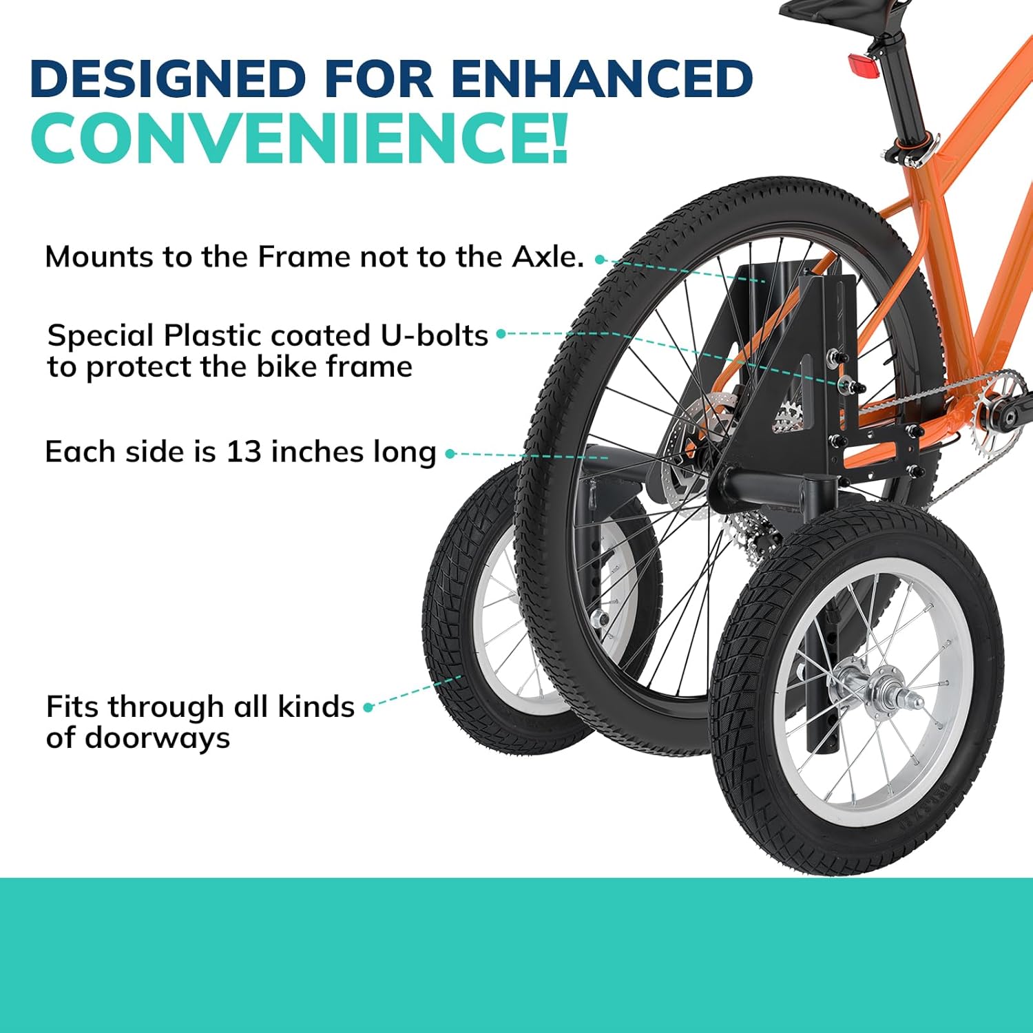 Moshay Heavy Duty Adult Bicycle Training Wheels for 24-29 Inch Bikes