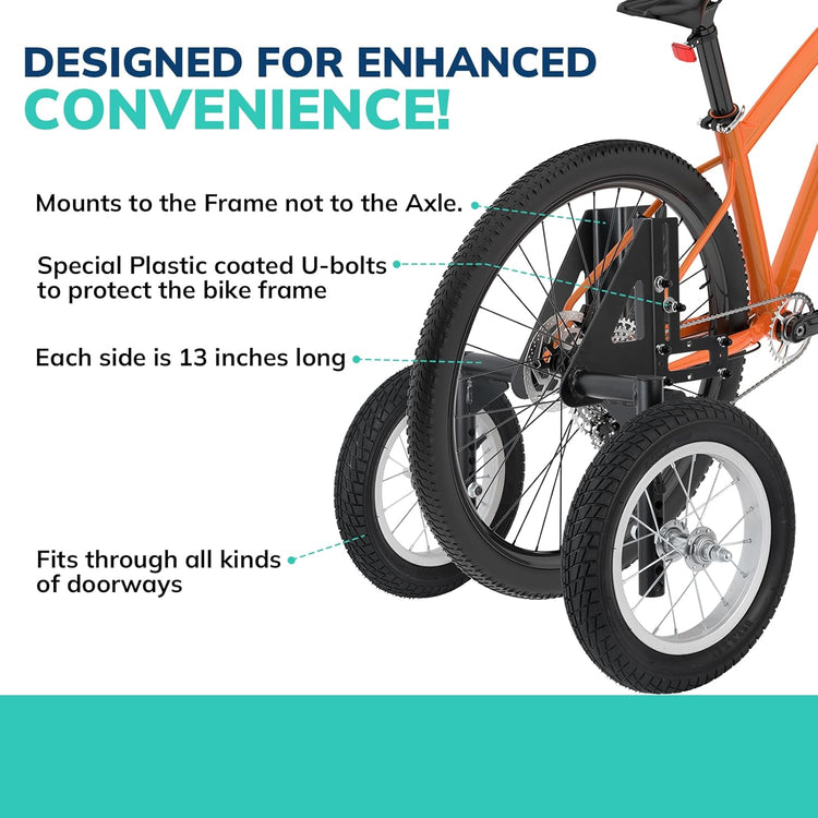 Moshay Heavy Duty Adult Bicycle Training Wheels for 24-29 Inch Bikes