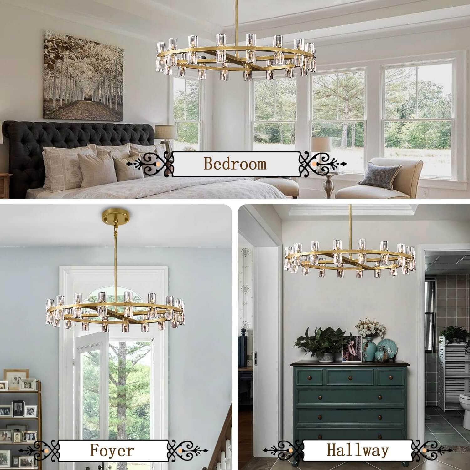 40-Light Gold Chandelier