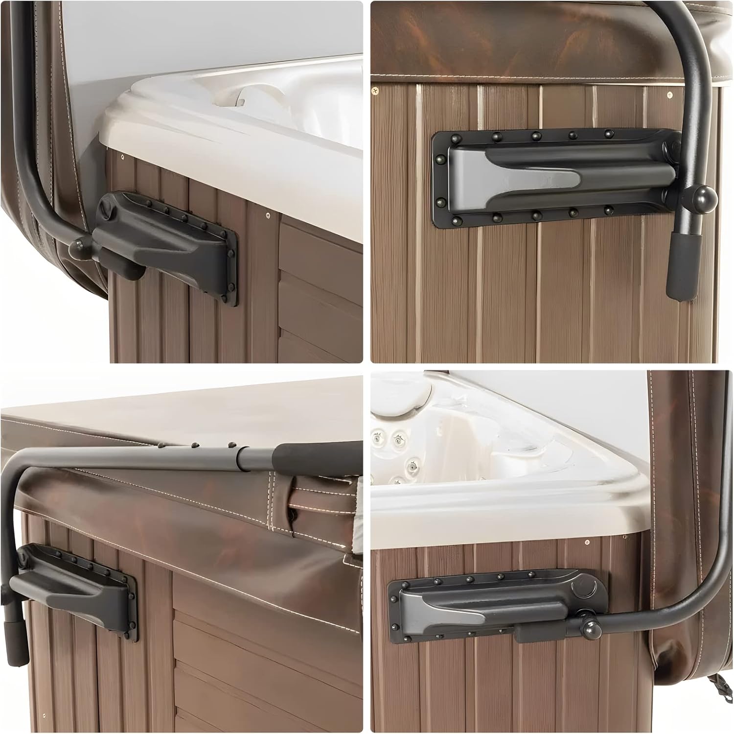REGMICS Pivot Top Mount Spa Cover Lift with Towel Rack for Hot Tubs