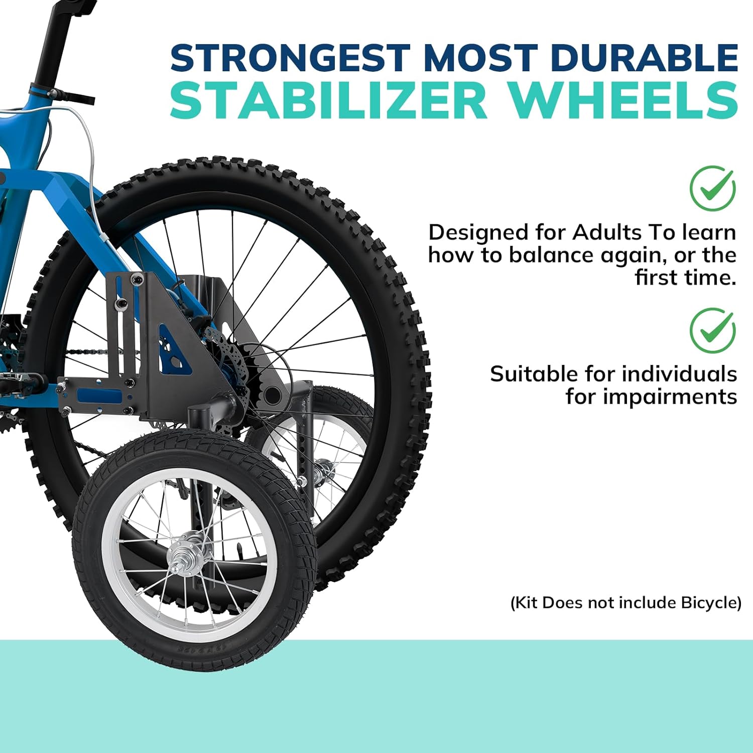 Moshay Heavy Duty Adult Bicycle Training Wheels for 24-29 Inch Bikes