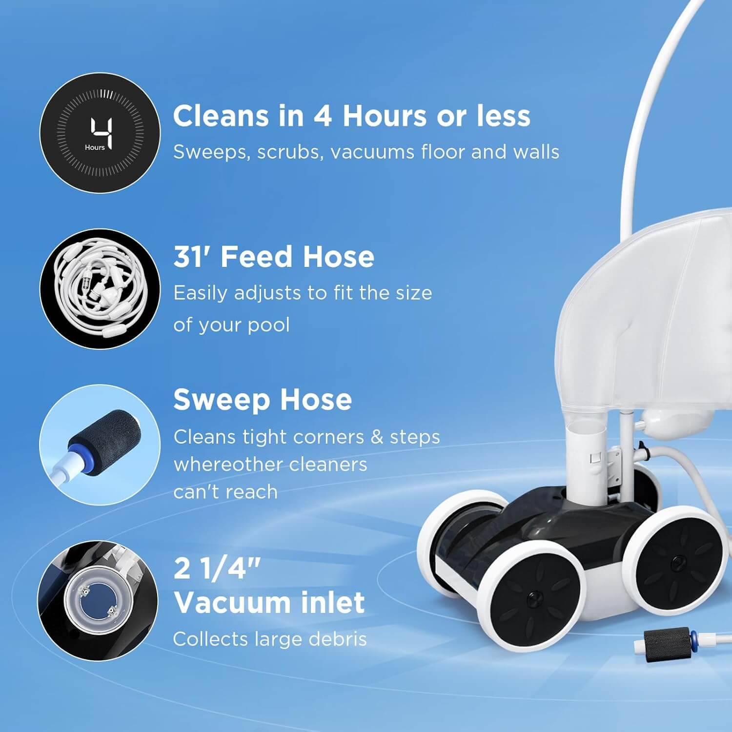 MAKHOON Pool Pressure Cleaner