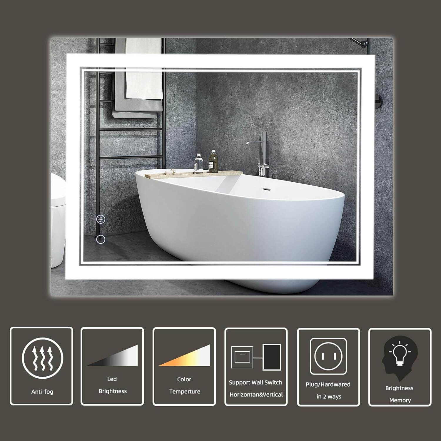 28" LED Bathroom Mirror