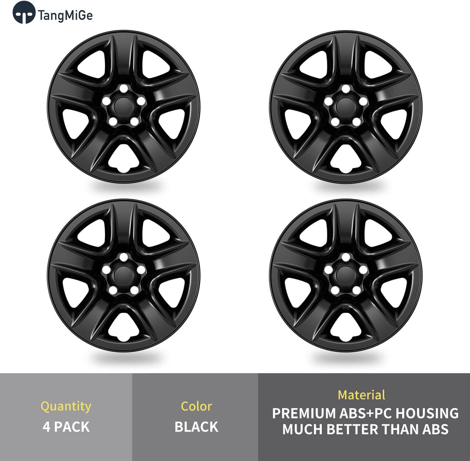 TangMiGe 4 Pack Black Wheel Skins