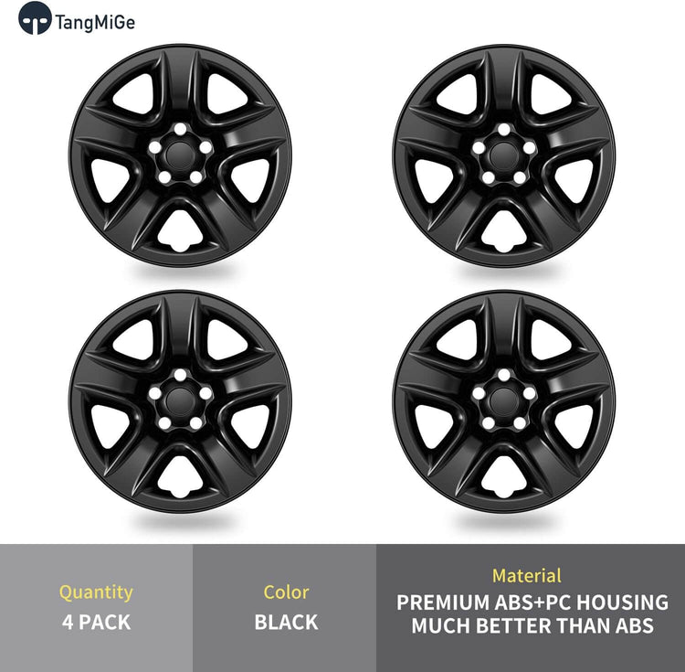 TangMiGe 4 Pack Black Wheel Skins