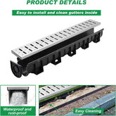 HDPE Channel Drain 39.4x5.9x5.1 Inches