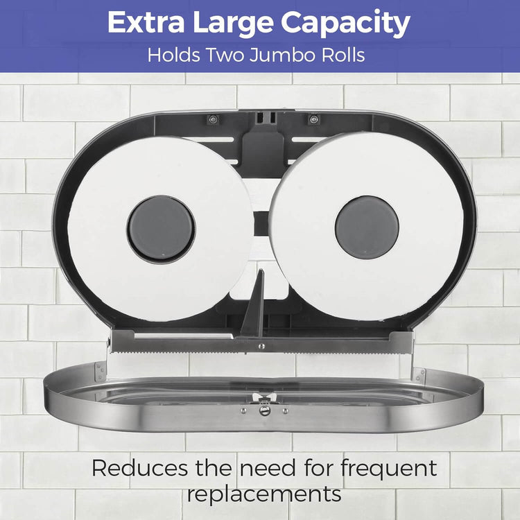 Stainless Steel Twin Jumbo Toilet Paper Dispenser