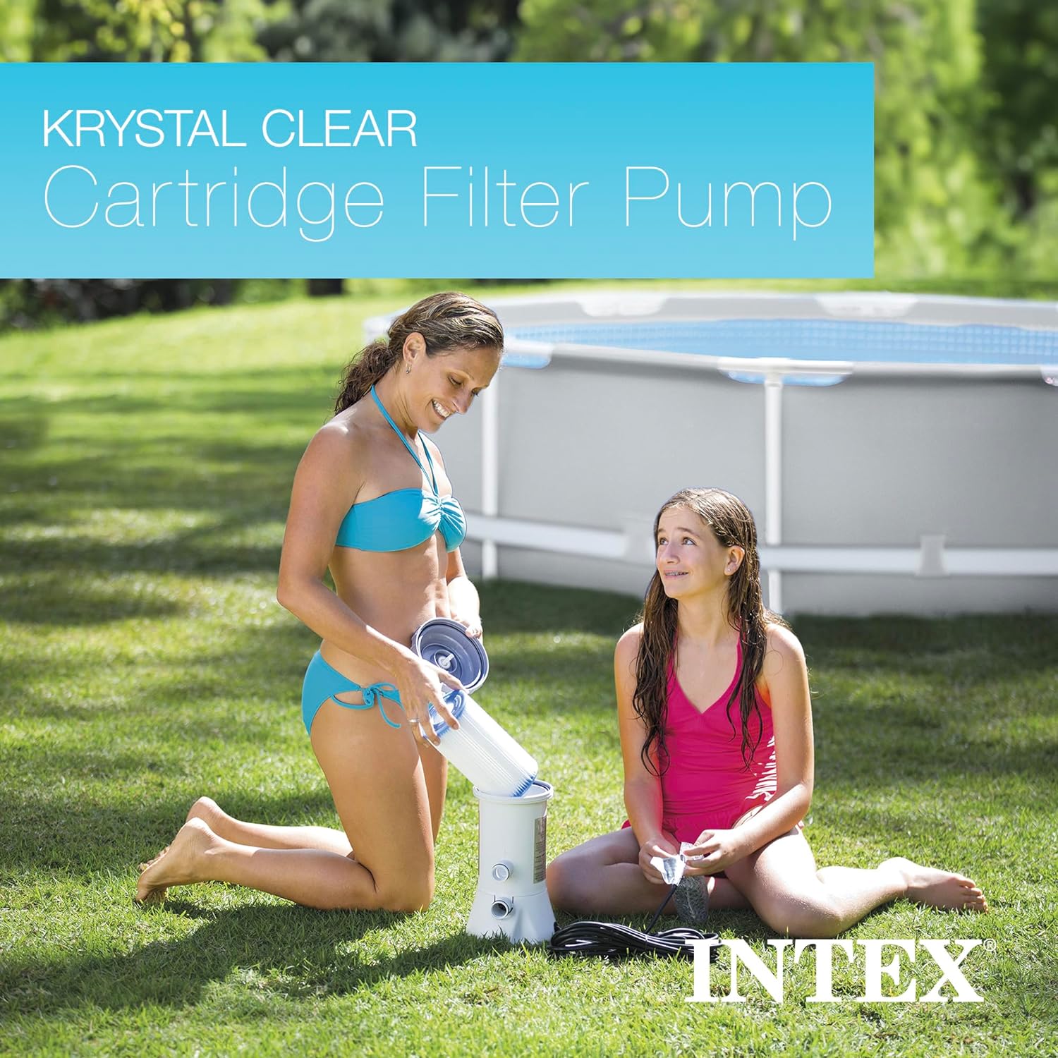 Intex Krystal Clear Cartridge Filter Pump 2500 GPH for Above Ground Pools
