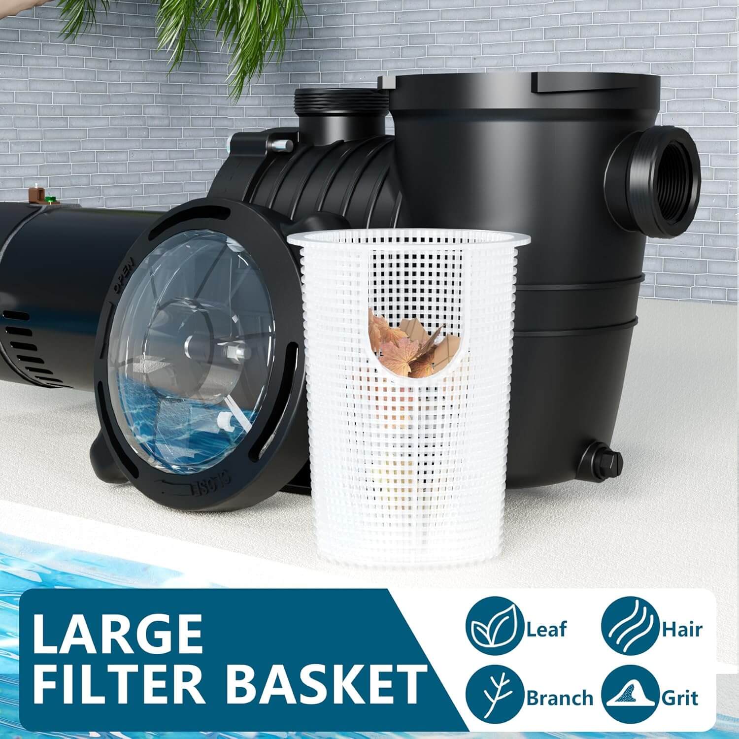 LANCHEZ 1.5HP Dual Speed Above Ground Pool Pump