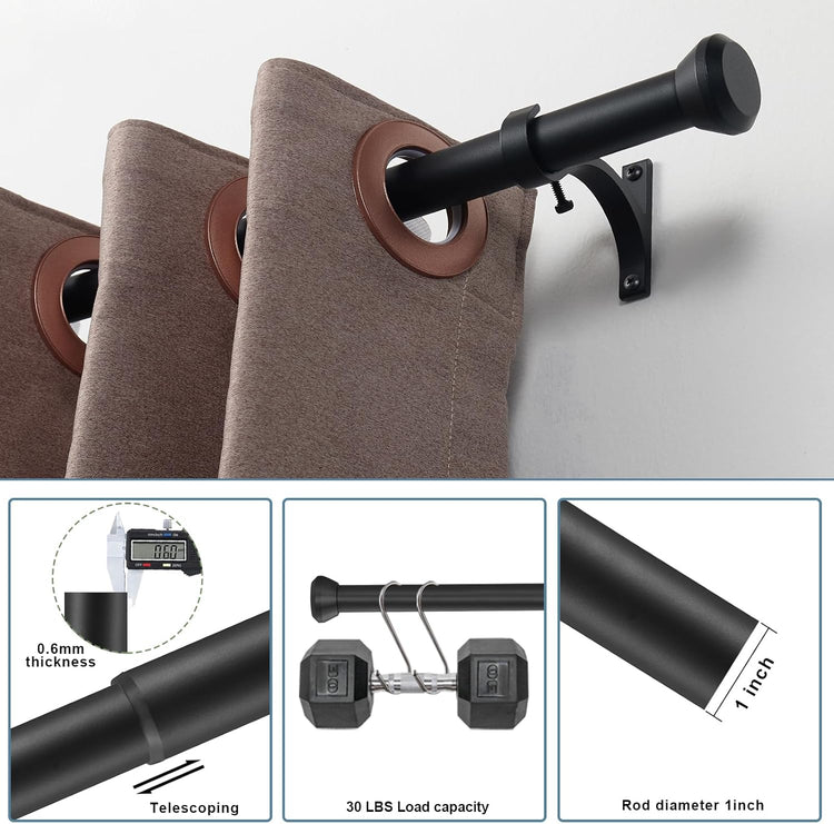 Telescoping Curtain Rods 28-48 Inch
