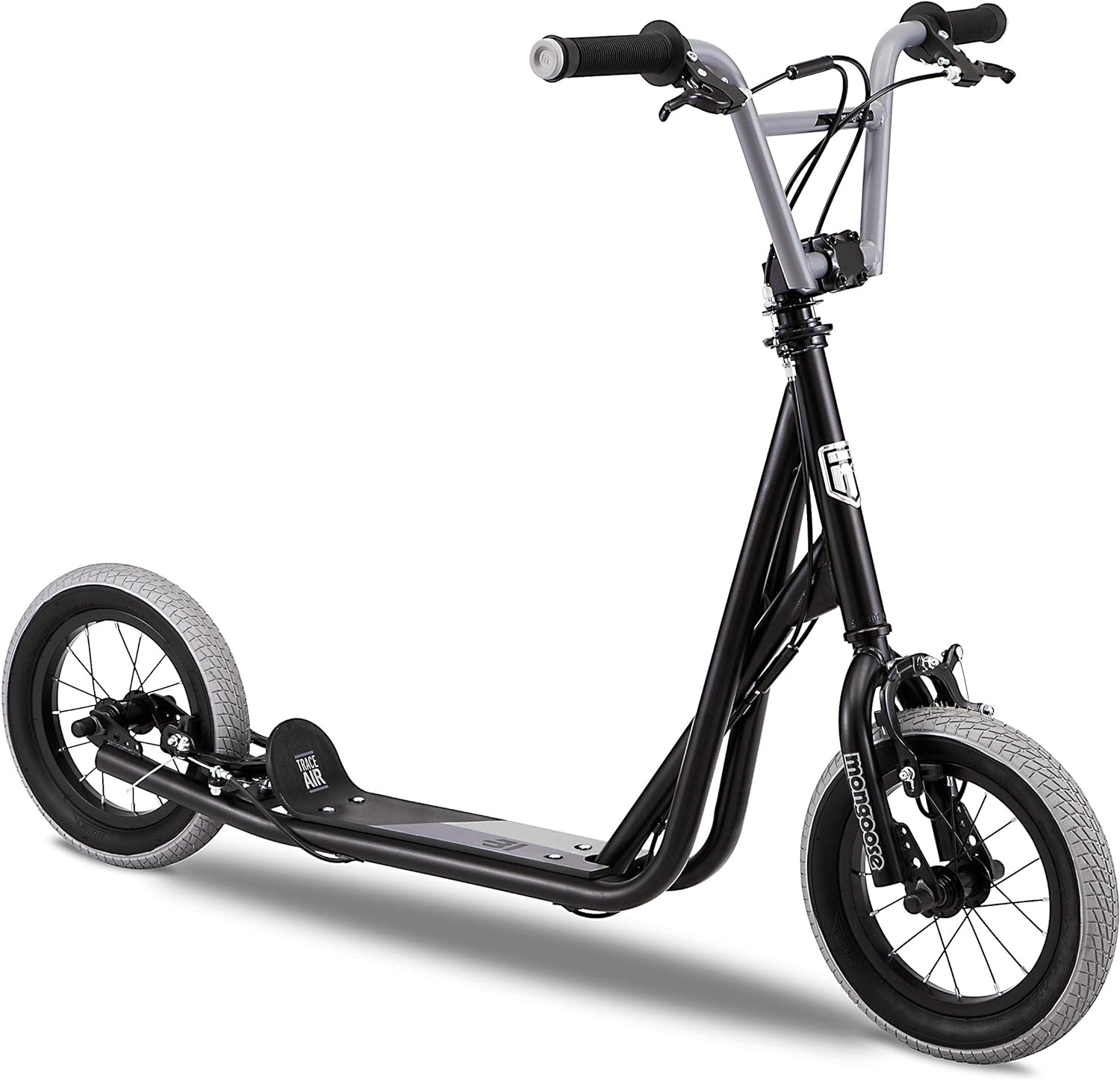 Mongoose Trace Air Scooter: 12-inch Air Tires for Smooth Ride & Fun