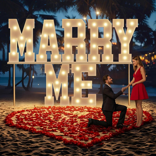 Marry Me Light Up Letters