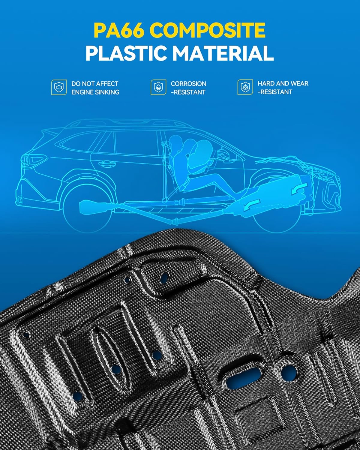 Premium Engine Splash Shield Under Cover Guard for 2013-2018 Fusion MKZ