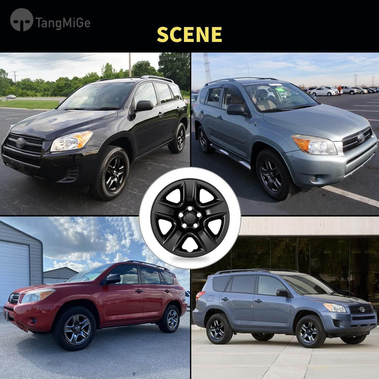 TangMiGe 4 Pack Black Wheel Skins
