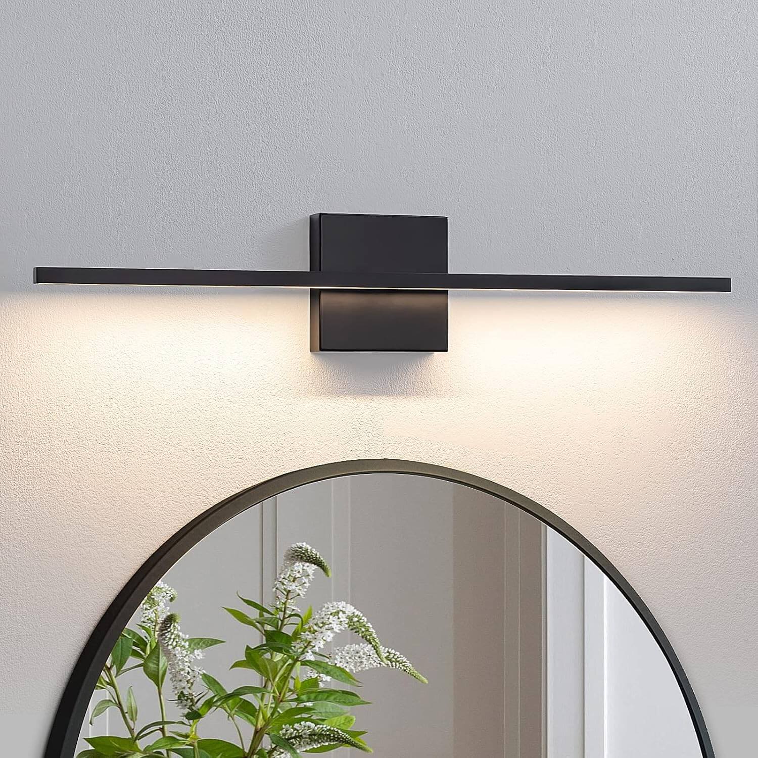 Black 24-Inch Dimmable LED Bathroom Vanity Lighting
